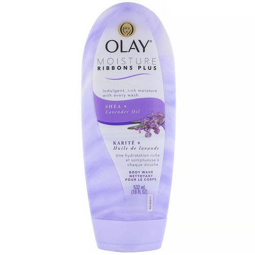 Olay, Moisture Ribbons Plus Body Wash, Shea + Lavender Oil, 18 fl oz (532 ml) فوائد