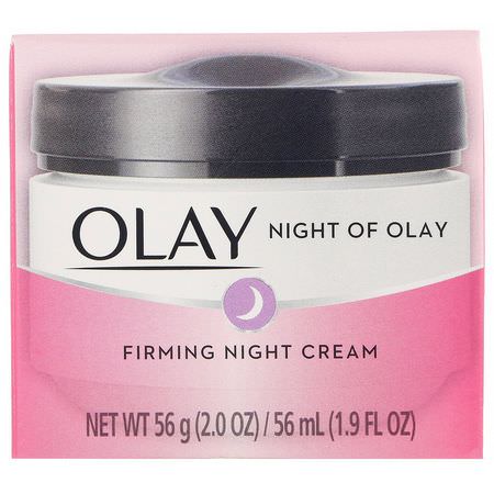 Olay, Night of Olay, Firming Night Cream, 1.9 fl oz (56 ml):مرطب لل,جه, العناية بالبشرة
