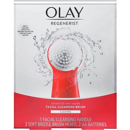 Olay, Regenerist, Advanced Anti-Aging, Facial Cleansing Brush, 1 Cleansing Handle, 2 Brush Heads:العناية بالبشرة