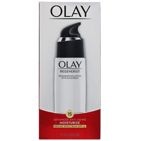Olay, Regenerist, Regenerating Lotion with Sunscreen, SPF 15, 2.5 fl oz (75 ml):مرطب لل,جه, العناية بالبشرة