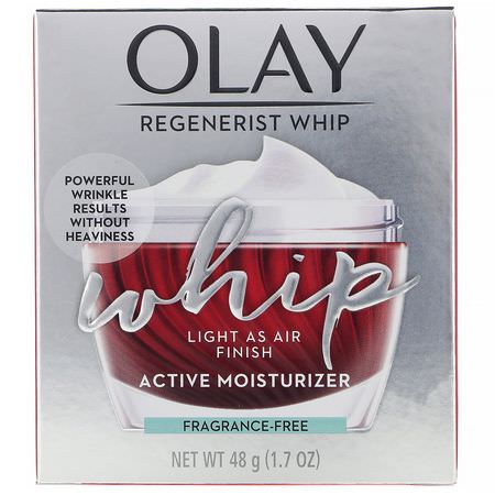 Olay, Regenerist Whip, Active Moisturizer, Fragrance-Free, 1.7 oz (48 g):مرطب لل,جه, العناية بالبشرة