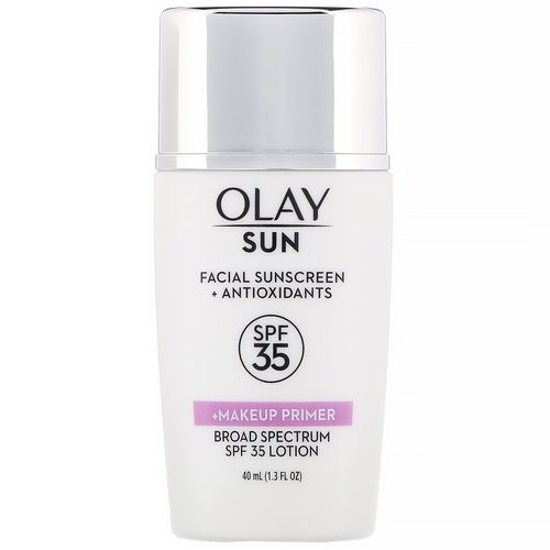 Olay, Sun, Facial Sunscreen + Makeup Primer, SPF 35, 1.3 fl oz (40 ml) فوائد