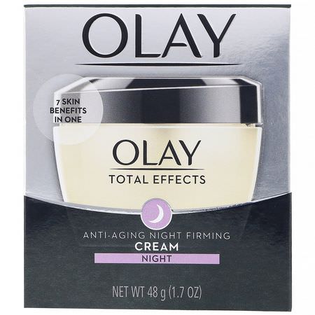 Olay, Total Effects, 7-in-One Anti-Aging Night Firming Cream, 1.7 oz (48 g):مرطب لل,جه, العناية بالبشرة