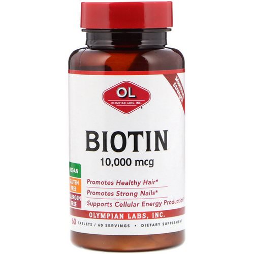 Olympian Labs, Biotin, 10,000 mcg, 60 Tablets فوائد