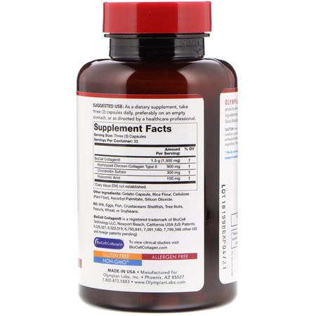 Olympian Labs, Hyaluronic Acid, 150 mg, 100 Capsules:حمض الهيال,ر,نيك, الأظافر