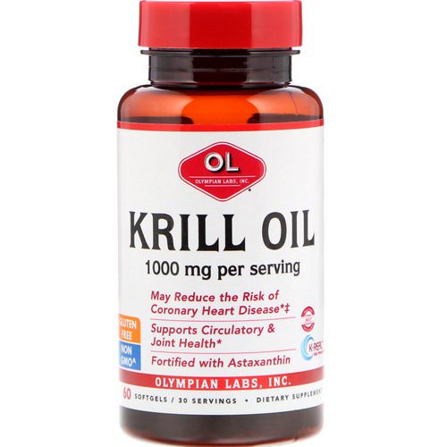 Olympian Labs, Krill Oil, 1000 mg, 60 Softgels فوائد