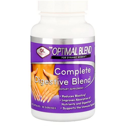 Olympian Labs, Optimal Blend, Complete Digestive Blend, For Women, 60 Capsules فوائد
