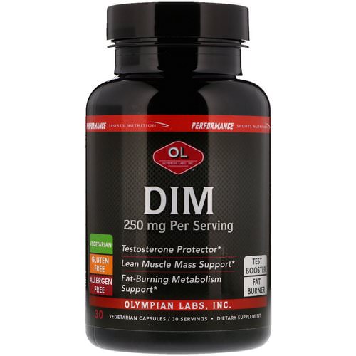 Olympian Labs, Performance Sports Nutrition, DIM, 250 mg, 30 Vegetarian Capsules فوائد