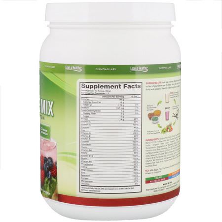 Olympian Labs, Pure Smoothie Mix with Organic Protein, Naturally Flavored, 18.9 oz (480 g):البر,تين النباتي, المصنع