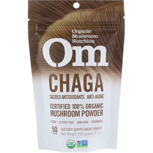 Organic Mushroom Nutrition, Chaga, Certified 100% Organic Mushroom Powder, 3.5 oz (100 g) فوائد
