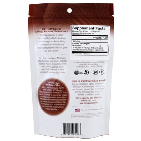 Organic Mushroom Nutrition, Cordyceps, Mushroom Powder, 3.57 oz (100 g):ك,رديسيبس, فطر