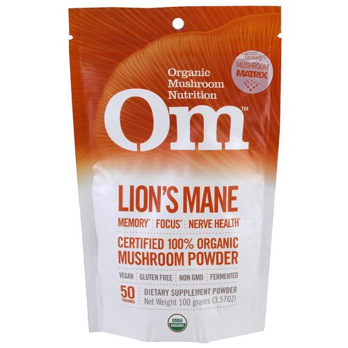 Organic Mushroom Nutrition, Lion's Mane, Mushroom Powder, 3.57 oz (100 g) فوائد