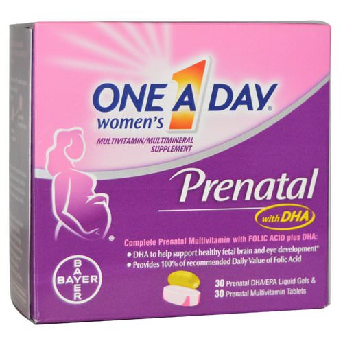 One-A-Day, Women's Prenatal, with DHA, 2 Bottles, 30 Liquid Gels/30 Tablets فوائد