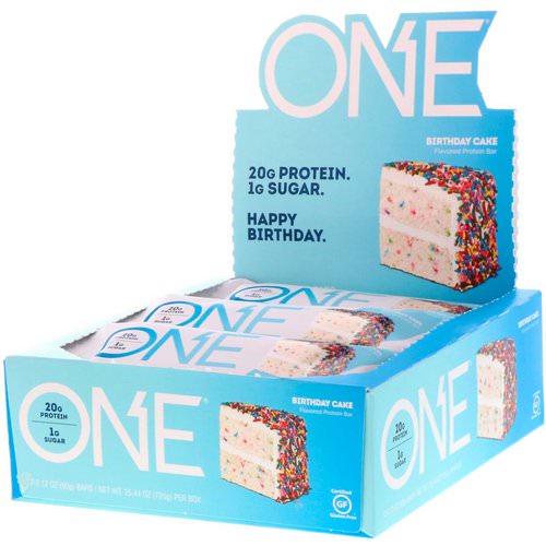 One Brands, One Bar, Birthday Cake, 12 Bars, 2.12 oz (60 g) Each فوائد