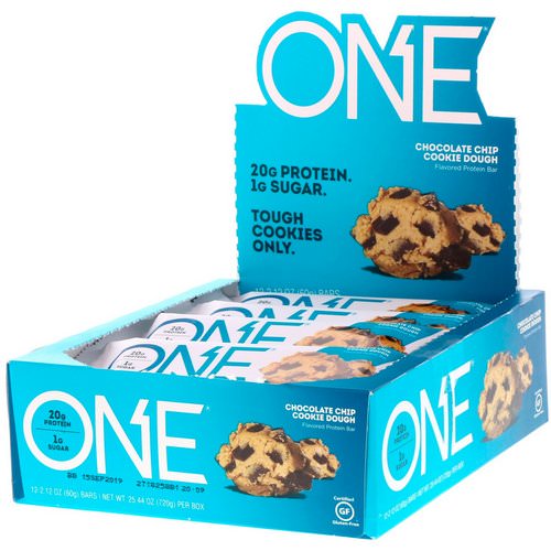 One Brands, One Bar, Chocolate Chip Cookie Dough, 12 Bars, 2.12 oz (60 g) Each فوائد
