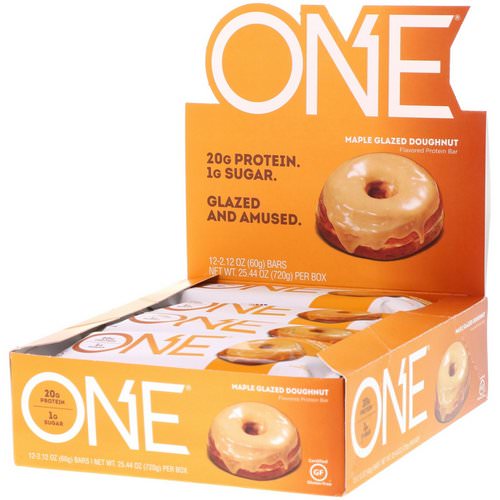 One Brands, One Bar, Maple Glazed Doughnut, 12 Bars, 2.12 oz (60 g) Each فوائد