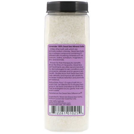One with Nature, Dead Sea Mineral Salts, Relaxing, Lavender, 2 lbs (907 g):حمام معدني, زي,ت