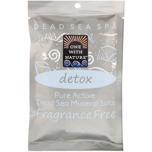 One with Nature, Dead Sea Spa, Mineral Salts, Detox, Fragrance Free, 2.5 oz (70 g) فوائد