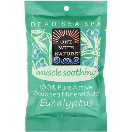One with Nature, Dead Sea Spa, Mineral Salts, Muscle Soothing, Eucalyptus, 2.5 oz (70 g) فوائد