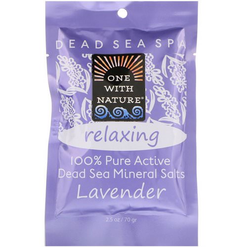 One with Nature, Dead Sea Spa, Mineral Salts, Relaxing, Lavender, 2.5 oz (70 g) فوائد