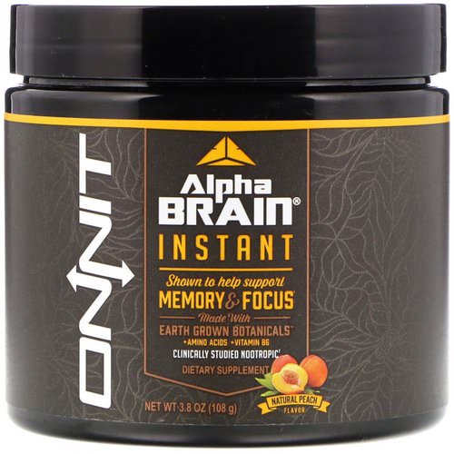 Onnit, Alpha Brain Instant, Memory & Focus, Natural Peach Flavor, 3.8 oz (108 g) فوائد