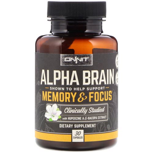 Onnit, Alpha Brain, Memory & Focus, 30 Capsules فوائد