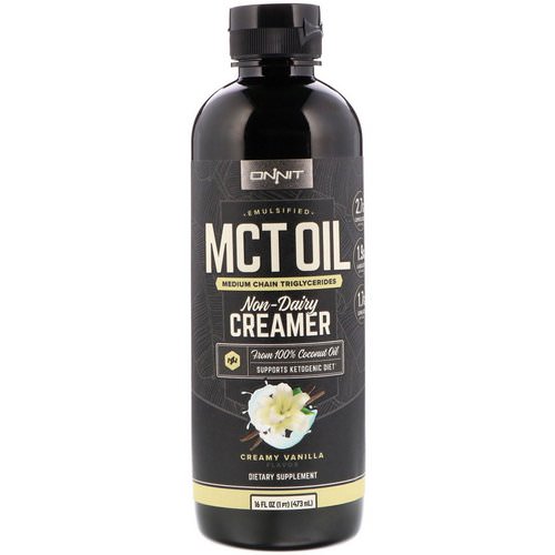 Onnit, Emulsified MCT Oil, Non-Dairy Creamer, Creamy Vanilla, 16 fl oz (473 ml) فوائد