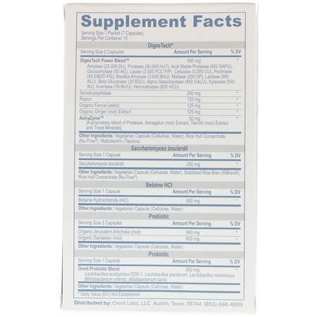 Onnit, Total Gut Health, Supplement Packets, 15 Packets:إنزيمات الهضم, البر,بي,تيك