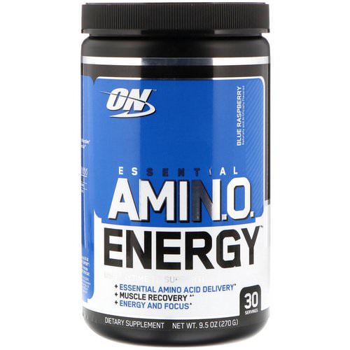 Optimum Nutrition, Essential Amin.O. Energy, Blue Raspberry, 9.5 oz (270 g) فوائد