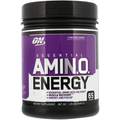 Optimum Nutrition, Essential Amin.O. Energy, Concord Grape, 1.29 lbs (585 g) فوائد