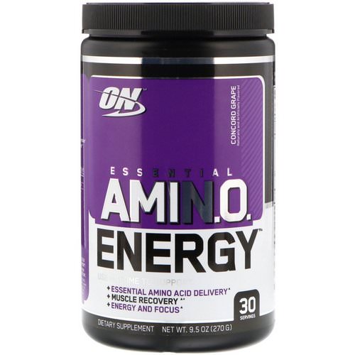 Optimum Nutrition, Essential Amin.O. Energy, Concord Grape, 9.5 oz (270 g) فوائد