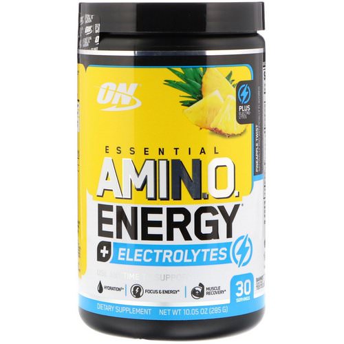 Optimum Nutrition, Essential Amin.O. Energy + Electrolytes, Pineapple Twist, 10.05 oz (285 g) فوائد