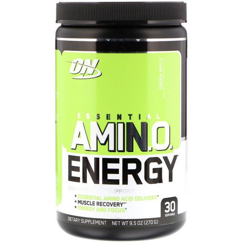 Optimum Nutrition, Essential Amin.O. Energy, Green Apple, 9.5 oz (270 g) فوائد