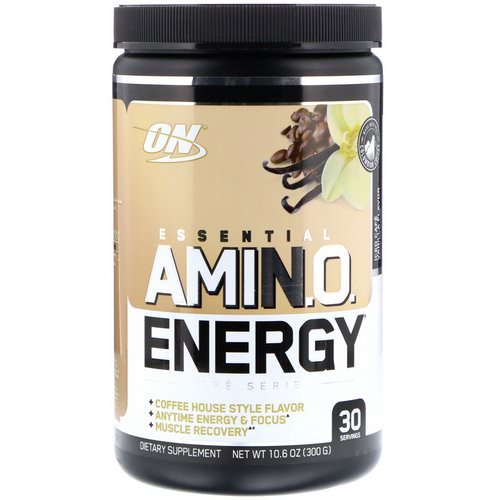 Optimum Nutrition, Essential Amin.O. Energy, Iced Cafe Vanilla Flavor, 10.6 oz (300 g) فوائد