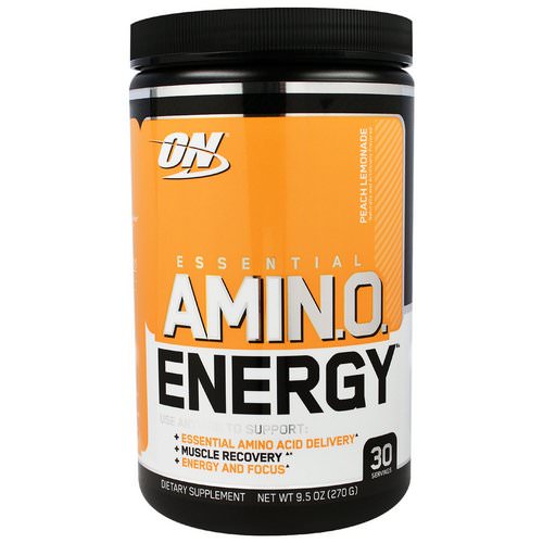 Optimum Nutrition, Essential Amin.O. Energy, Peach Lemonade, 9.5 oz (270 g) فوائد