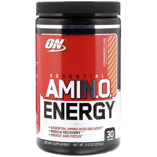Optimum Nutrition, Essential Amin.O. Energy, Strawberry Lime, 9.5 oz (270 g) فوائد