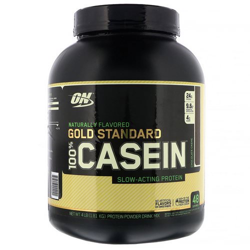 Optimum Nutrition, Gold Standard, 100% Casein, Naturally Flavored, Chocolate Creme, 4 lbs (1.81 kg) فوائد