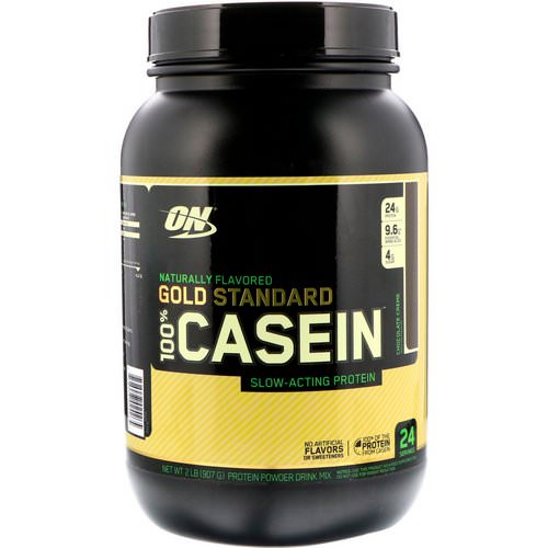 Optimum Nutrition, Gold Standard, 100% Casein, Naturally Flavored, Chocolate Creme, 2 lbs (907 g) فوائد