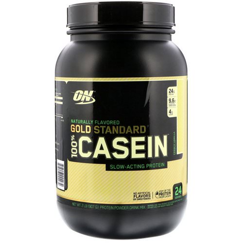Optimum Nutrition, Gold Standard, 100% Casein, Naturally Flavored, French Vanilla, 2 lbs (907 g) فوائد