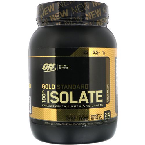 Optimum Nutrition, Gold Standard, 100% Isolate, Chocolate Bliss, 1.64 lb (744 g) فوائد