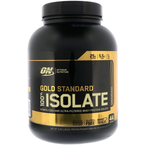 Optimum Nutrition, Gold Standard, 100% Isolate, Chocolate Bliss, 3 lb (1.36 kg) فوائد