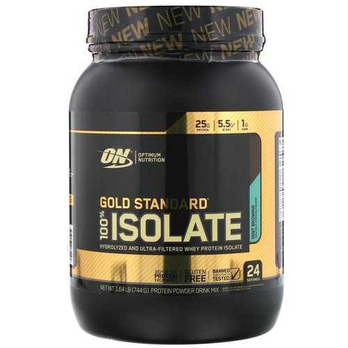 Optimum Nutrition, Gold Standard, 100% Isolate, Mint Brownie, 1.64 lb (744 g) فوائد