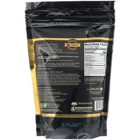 Optimum Nutrition, Gold Standard, 100% Isolate, Rich Vanilla, 12.69 oz (360 g):بر,تين مصل اللبن, التغذية الرياضية