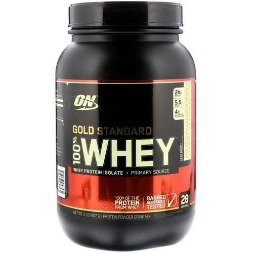 Optimum Nutrition, Gold Standard, 100% Whey, Cake Donut, 2 lbs (907 g) فوائد
