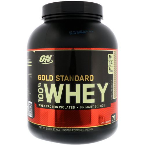 Optimum Nutrition, Gold Standard, 100% Whey, Chocolate Coconut, 5 lbs (2.27 kg) فوائد