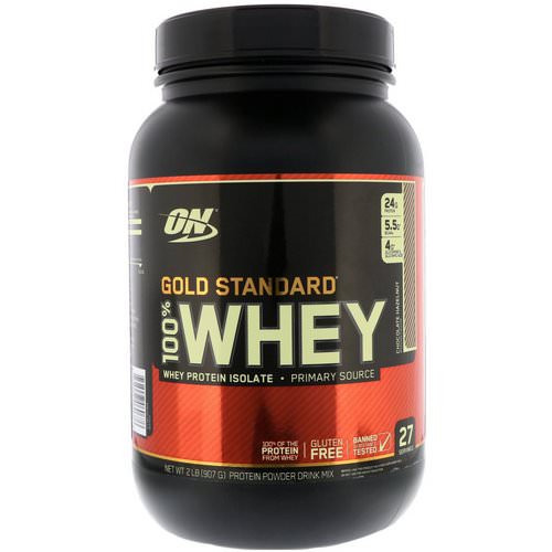 Optimum Nutrition, Gold Standard, 100% Whey, Chocolate Hazelnut, 2 lb (907 g) فوائد