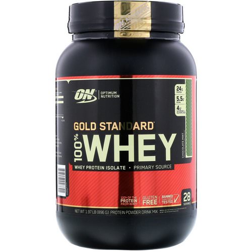 Optimum Nutrition, Gold Standard, 100% Whey, Chocolate Mint, 1.97 lb (896 g) فوائد