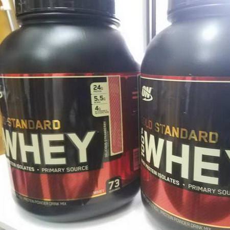 Optimum Nutrition, Gold Standard, 100% Whey, Delicious Strawberry, 5 lbs (2.27 kg)