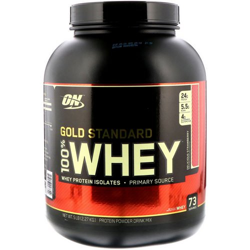 Optimum Nutrition, Gold Standard, 100% Whey, Delicious Strawberry, 5 lbs (2.27 kg) فوائد