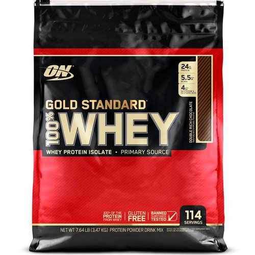 Optimum Nutrition, Gold Standard, 100% Whey, Double Rich Chocolate, 7.64 lb (3.47 kg) فوائد